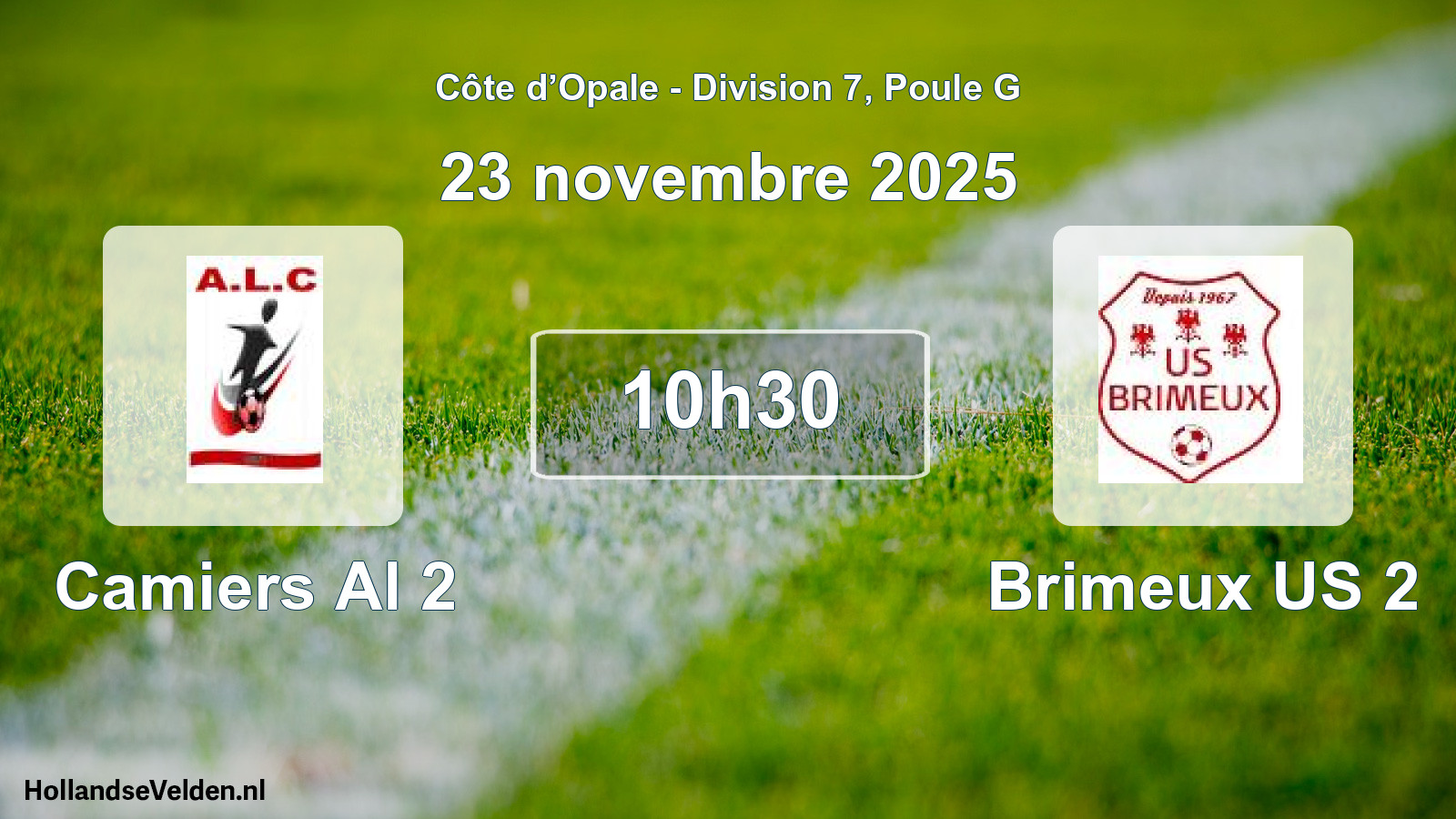 Geplande wedstrijd: Camiers Al 2 - Brimeux US 2 (23 november 2025)