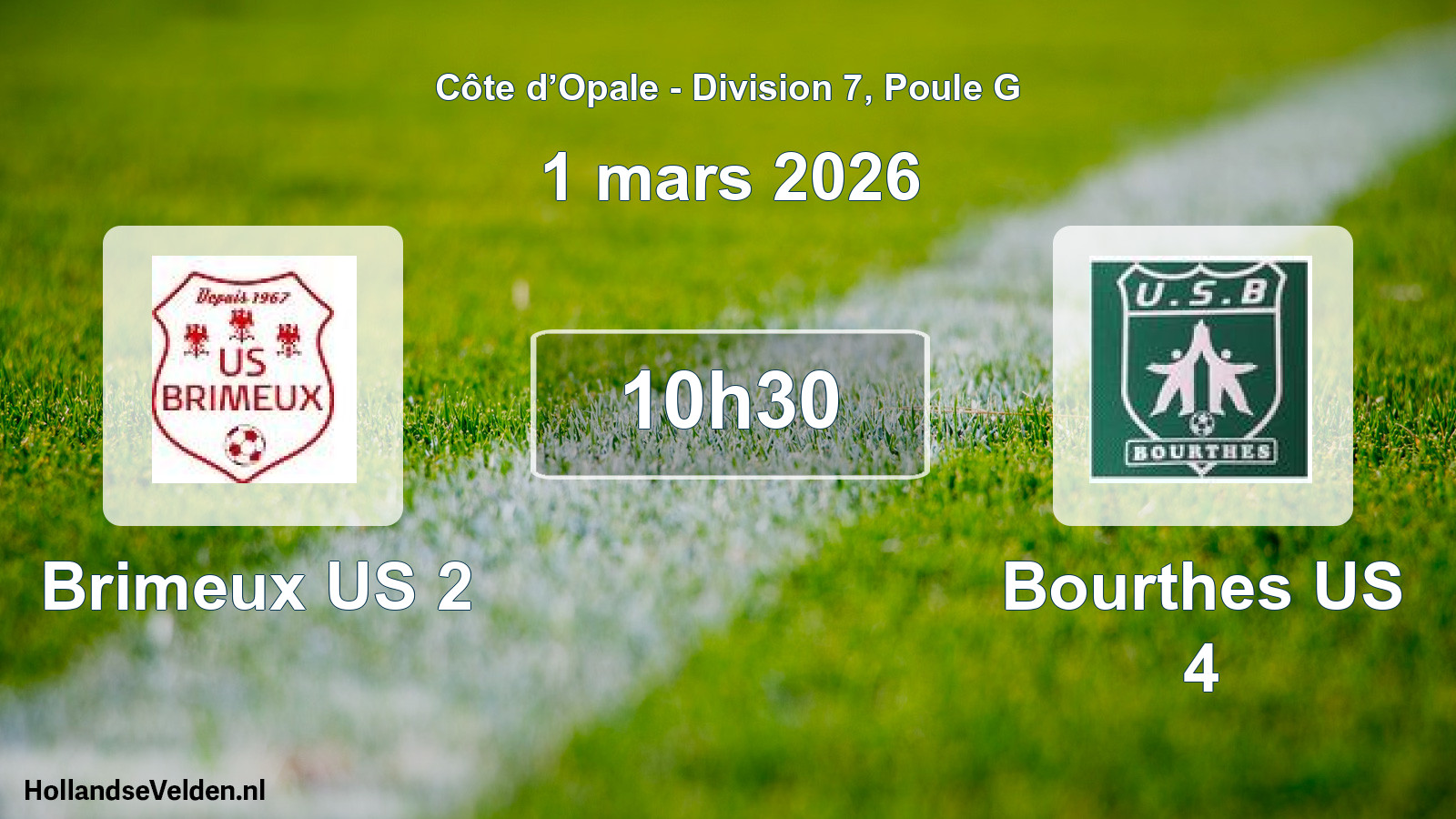 Match programmé: Brimeux US 2 - Bourthes US 4 (1 mars 2026)
