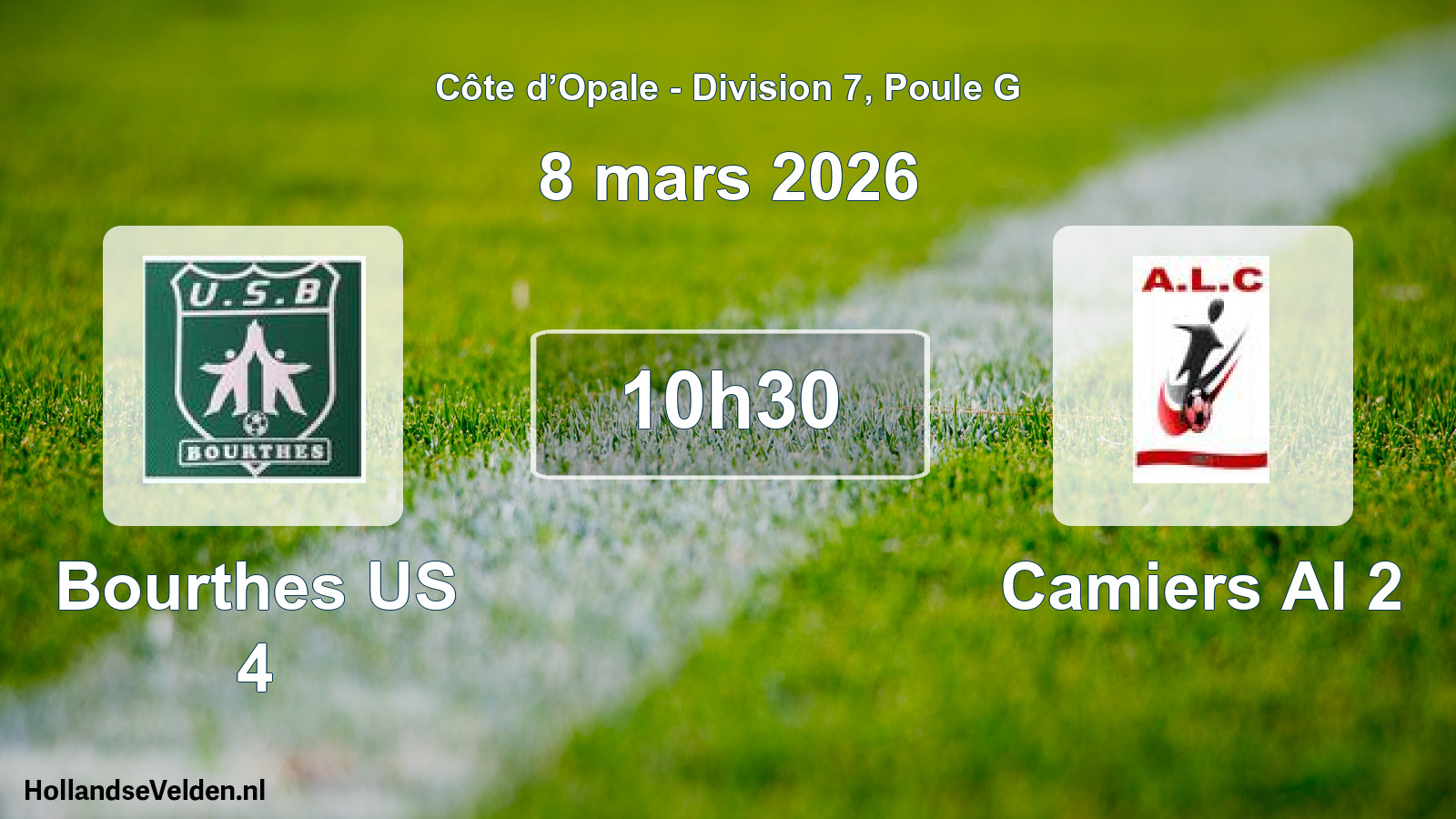 Geplande wedstrijd: Bourthes US 4 - Camiers Al 2 (8 maart 2026)