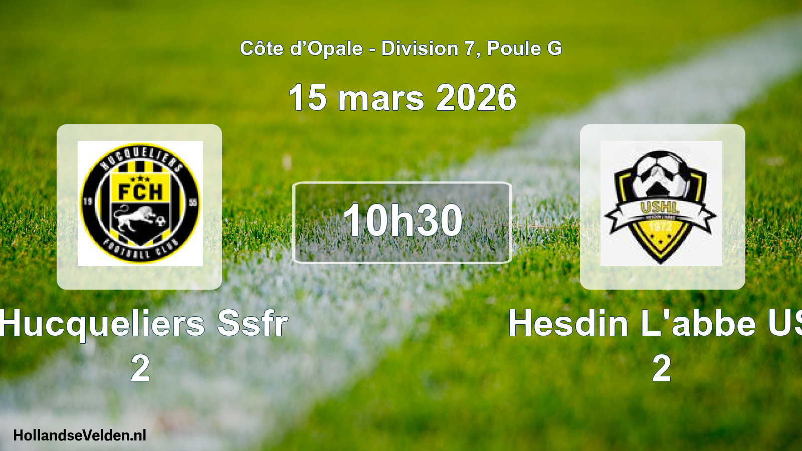 Match programmé: Hucqueliers Ssfr 2 - Hesdin L'abbe US 2 (15 mars 2026)