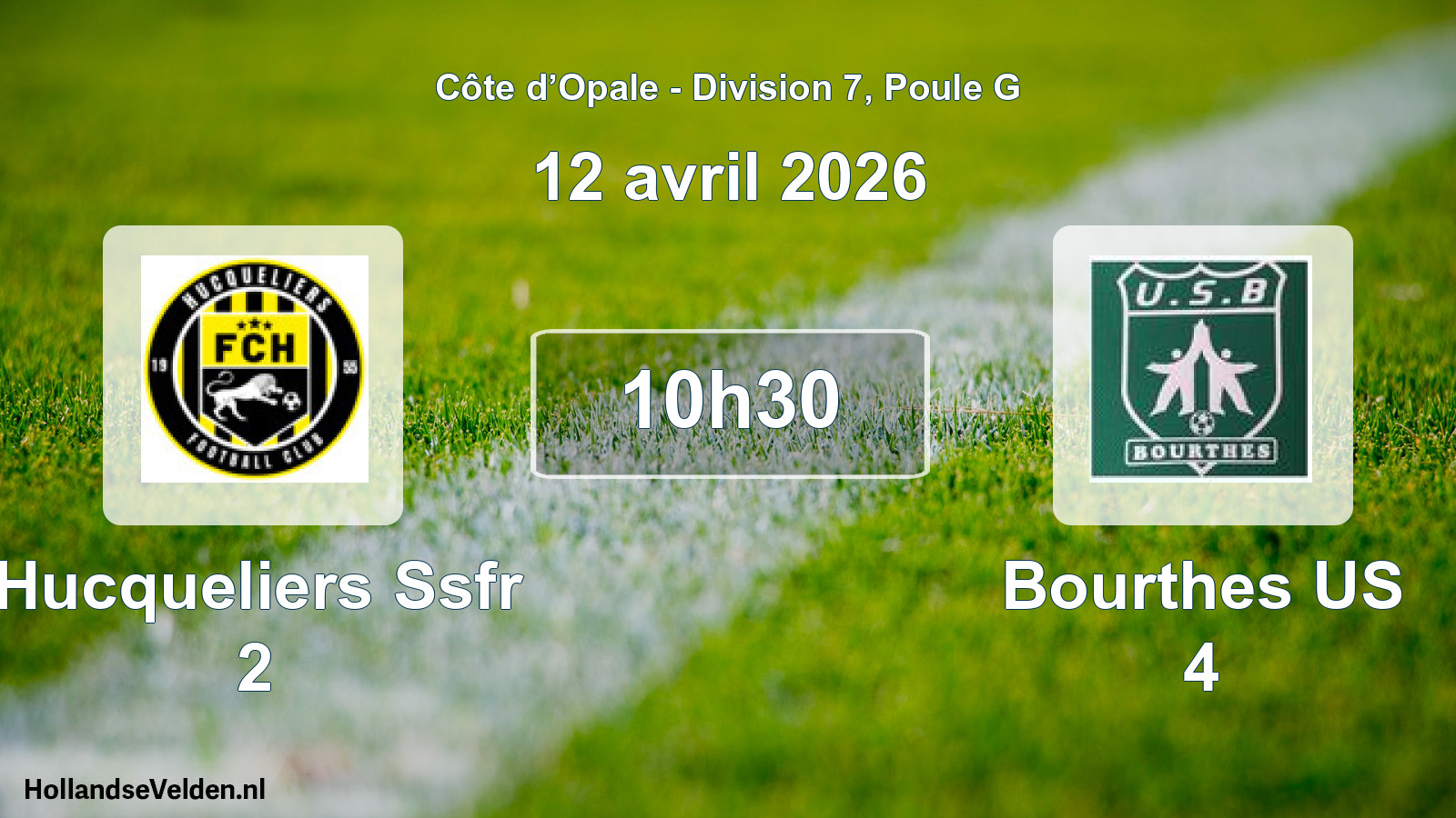 Match programmé: Hucqueliers Ssfr 2 - Bourthes US 4 (12 avril 2026)