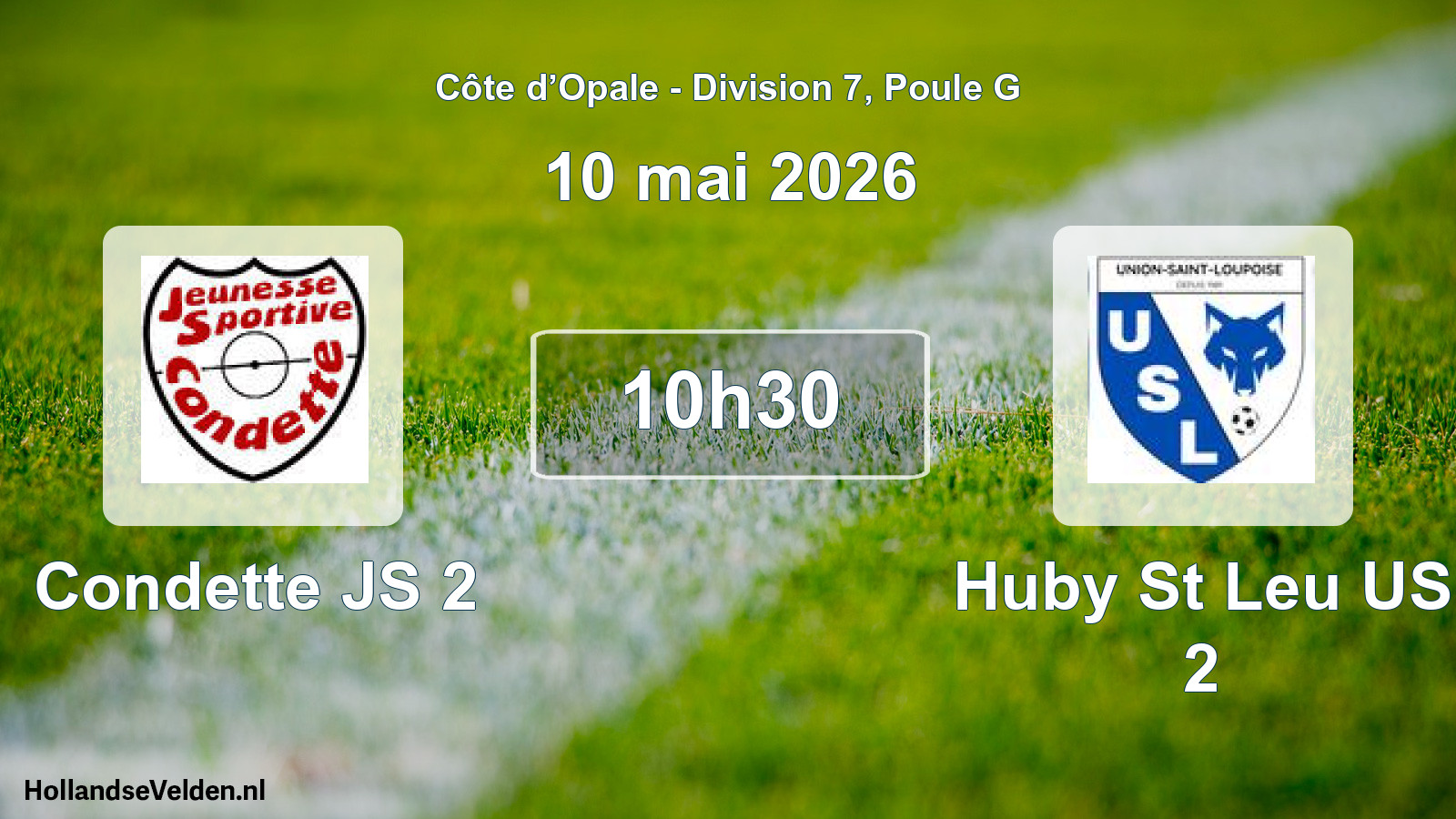 Match programmé: Condette JS 2 - Huby St Leu US 2 (10 mai 2026)