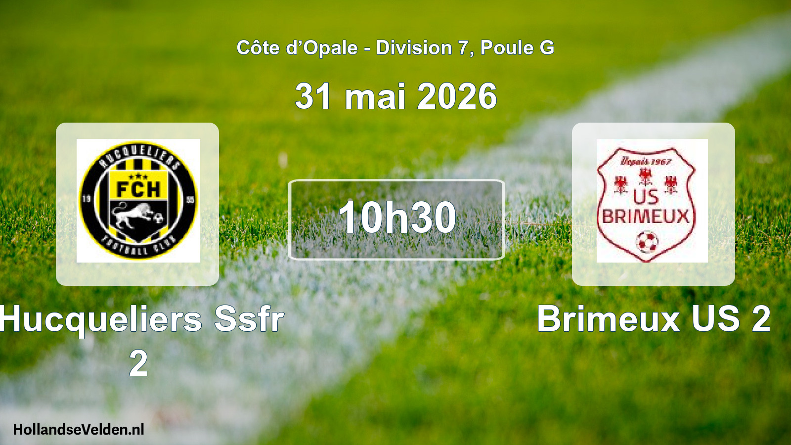 Match programmé: Hucqueliers Ssfr 2 - Brimeux US 2 (31 mai 2026)