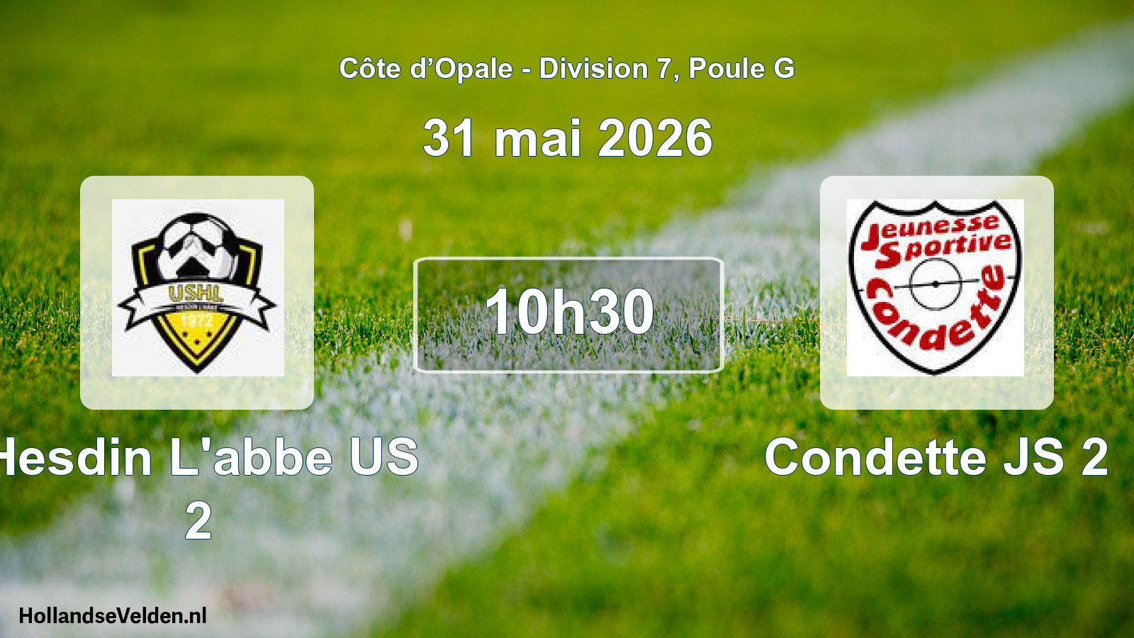 Match programmé: Hesdin L'abbe US 2 - Condette JS 2 (31 mai 2026)