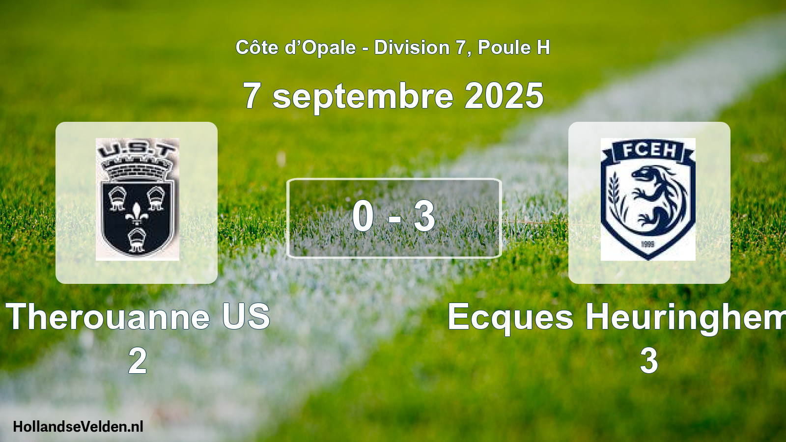 Gespeelde wedstrijd: Therouanne US 2 - Ecques Heuringhem FC 3 0 - 3 (7 september 2025)