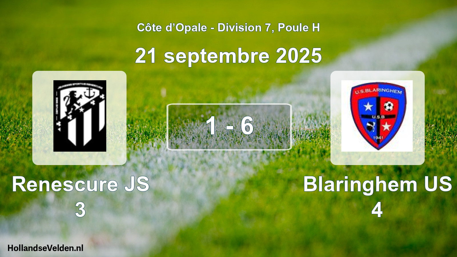 Match joué: Renescure JS 3 - Blaringhem US 4 1 - 6 (21 septembre 2025)
