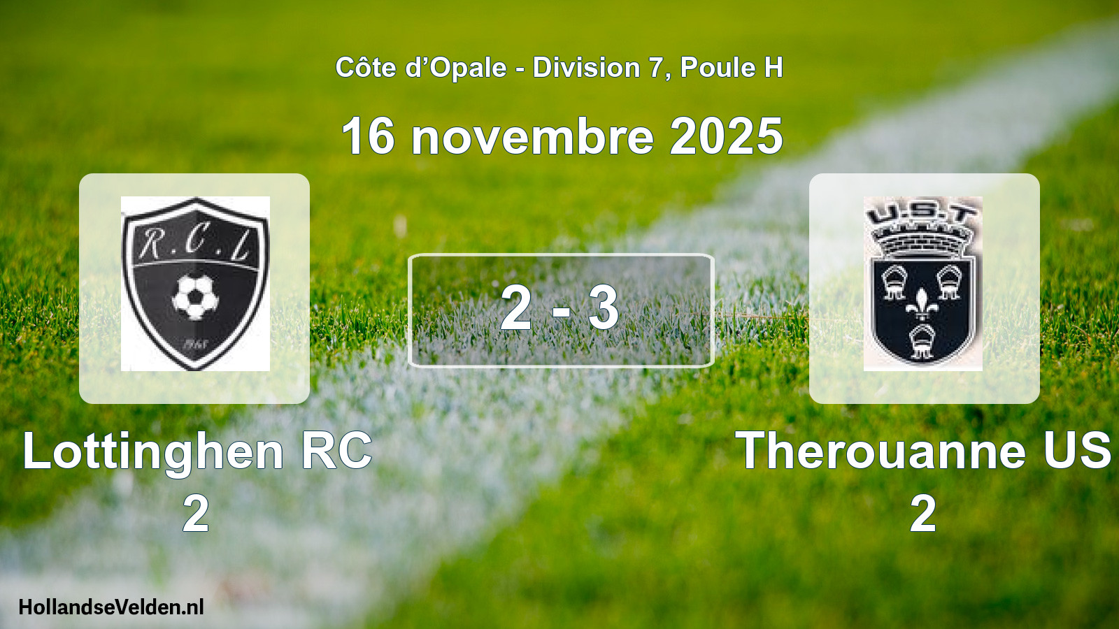 Match joué: Lottinghen RC 2 - Therouanne US 2 2 - 3 (16 novembre 2025)