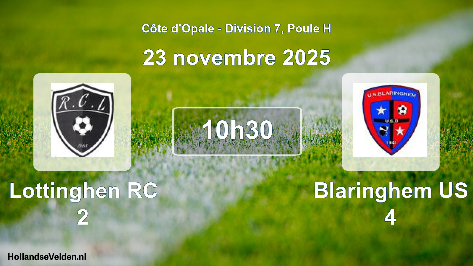 Scheduled Match: Lottinghen RC 2 - Blaringhem US 4 (23 November 2025)
