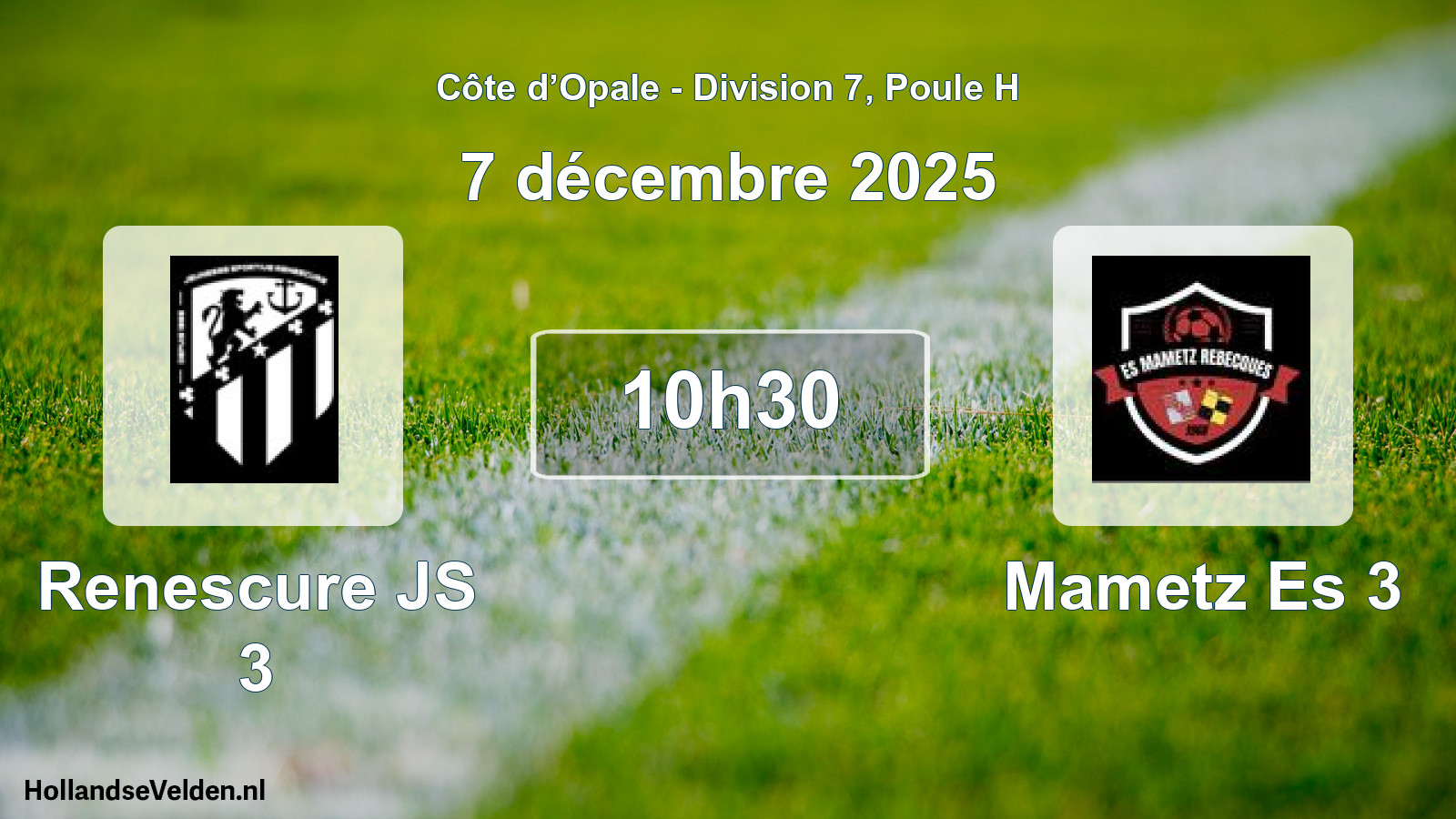 Geplande wedstrijd: Renescure JS 3 - Mametz Es 3 (7 december 2025)