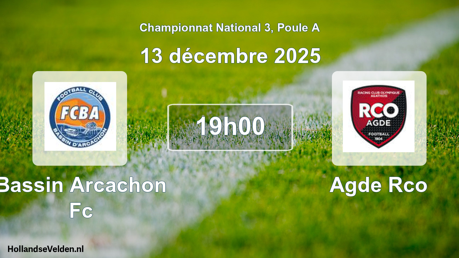 Geplande wedstrijd: Bassin Arcachon Fc - Agde Rco (13 december 2025)