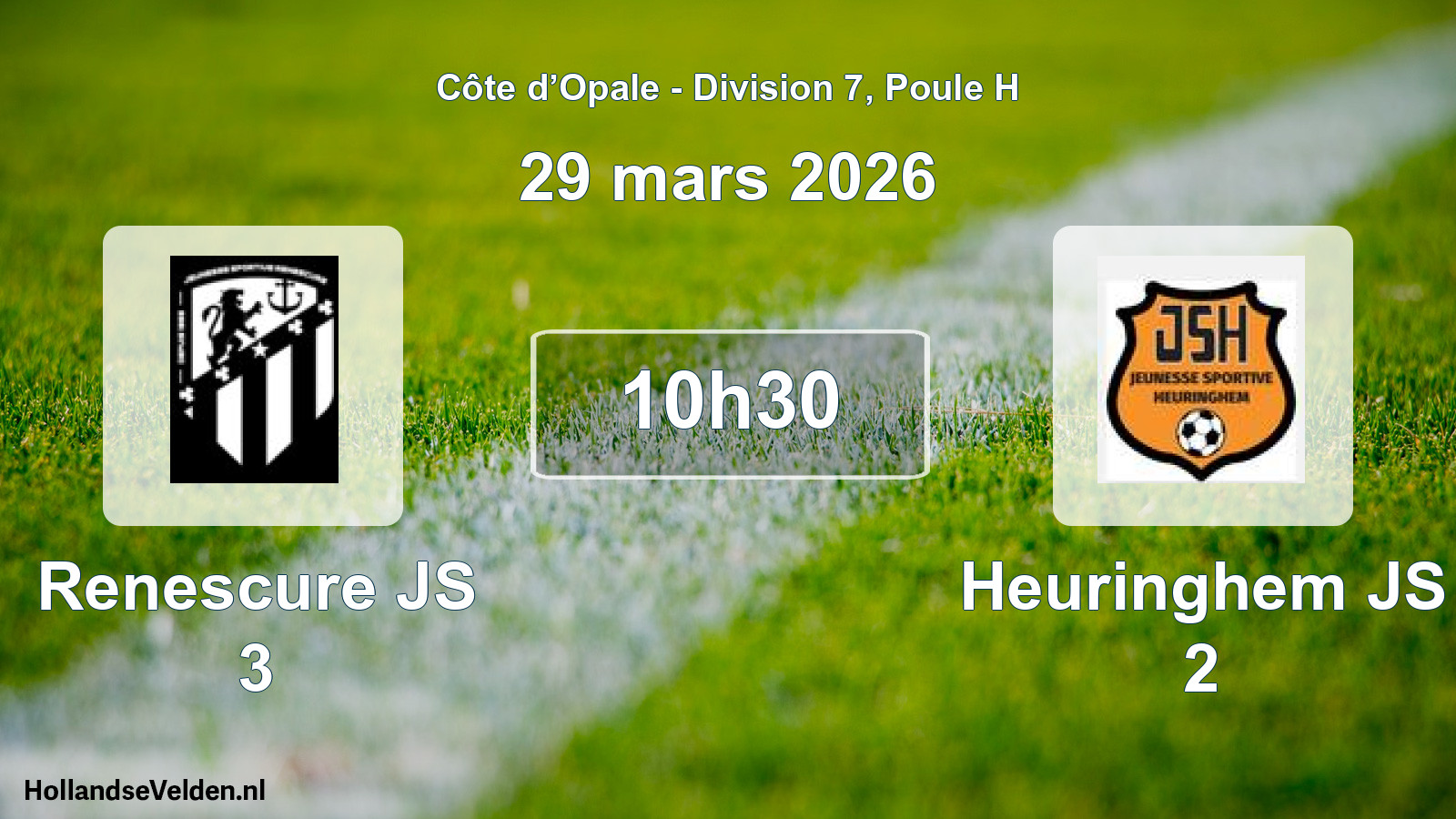 Scheduled Match: Renescure JS 3 - Heuringhem JS 2 (29 March 2026)