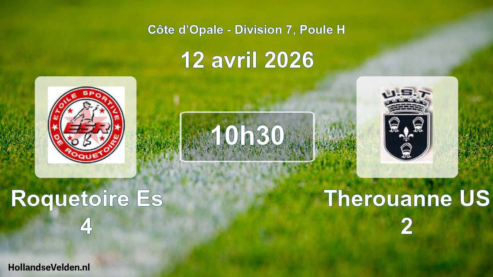 Match programmé: Roquetoire Es 4 - Therouanne US 2 (12 avril 2026)