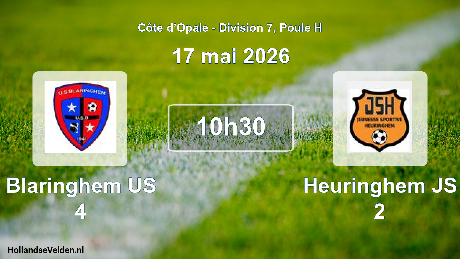 Match programmé: Blaringhem US 4 - Heuringhem JS 2 (17 mai 2026)