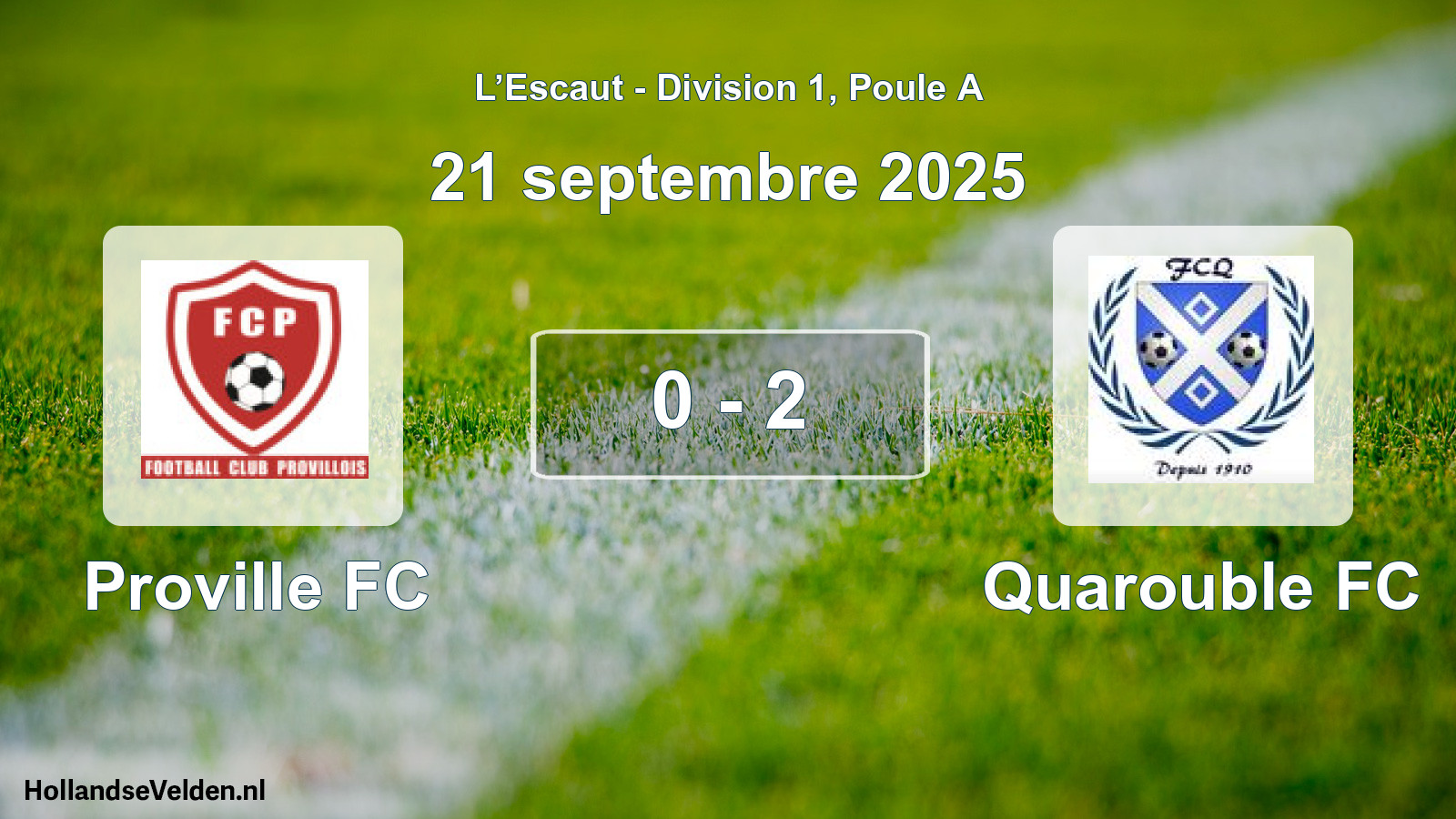 Match joué: Proville FC - Quarouble FC 0 - 2 (21 septembre 2025)
