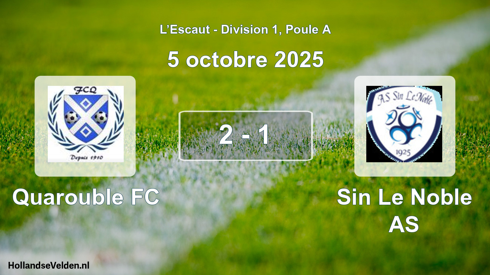 Gespeelde wedstrijd: Quarouble FC - Sin Le Noble AS 2 - 1 (5 oktober 2025)