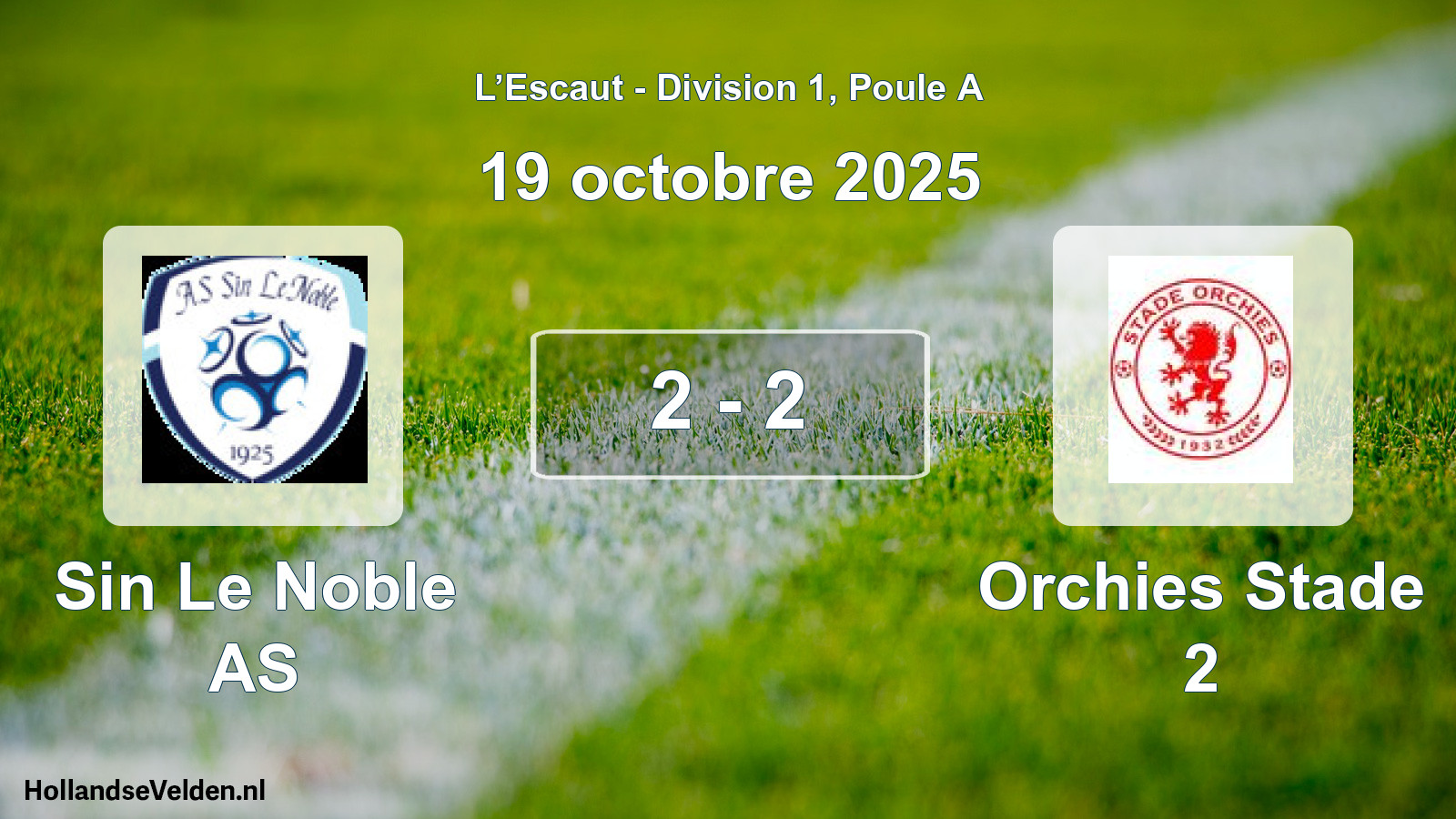 Match joué: Sin Le Noble AS - Orchies Stade 2 2 - 2 (19 octobre 2025)