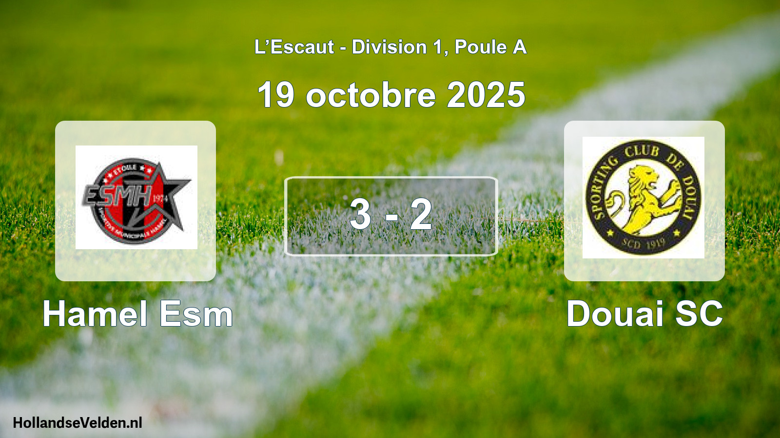 Match joué: Hamel Esm - Douai SC 3 - 2 (19 octobre 2025)