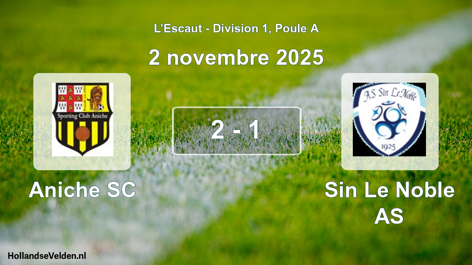 Gespeelde wedstrijd: Aniche SC - Sin Le Noble AS 2 - 1 (2 november 2025)