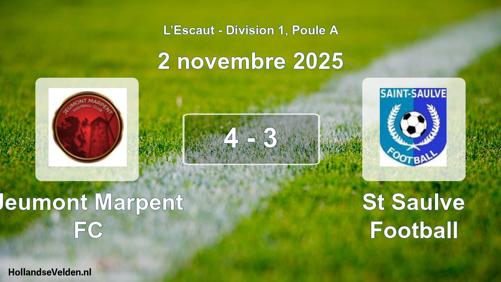 Match joué: Jeumont Marpent FC - St Saulve Football 4 - 3 (2 novembre 2025)