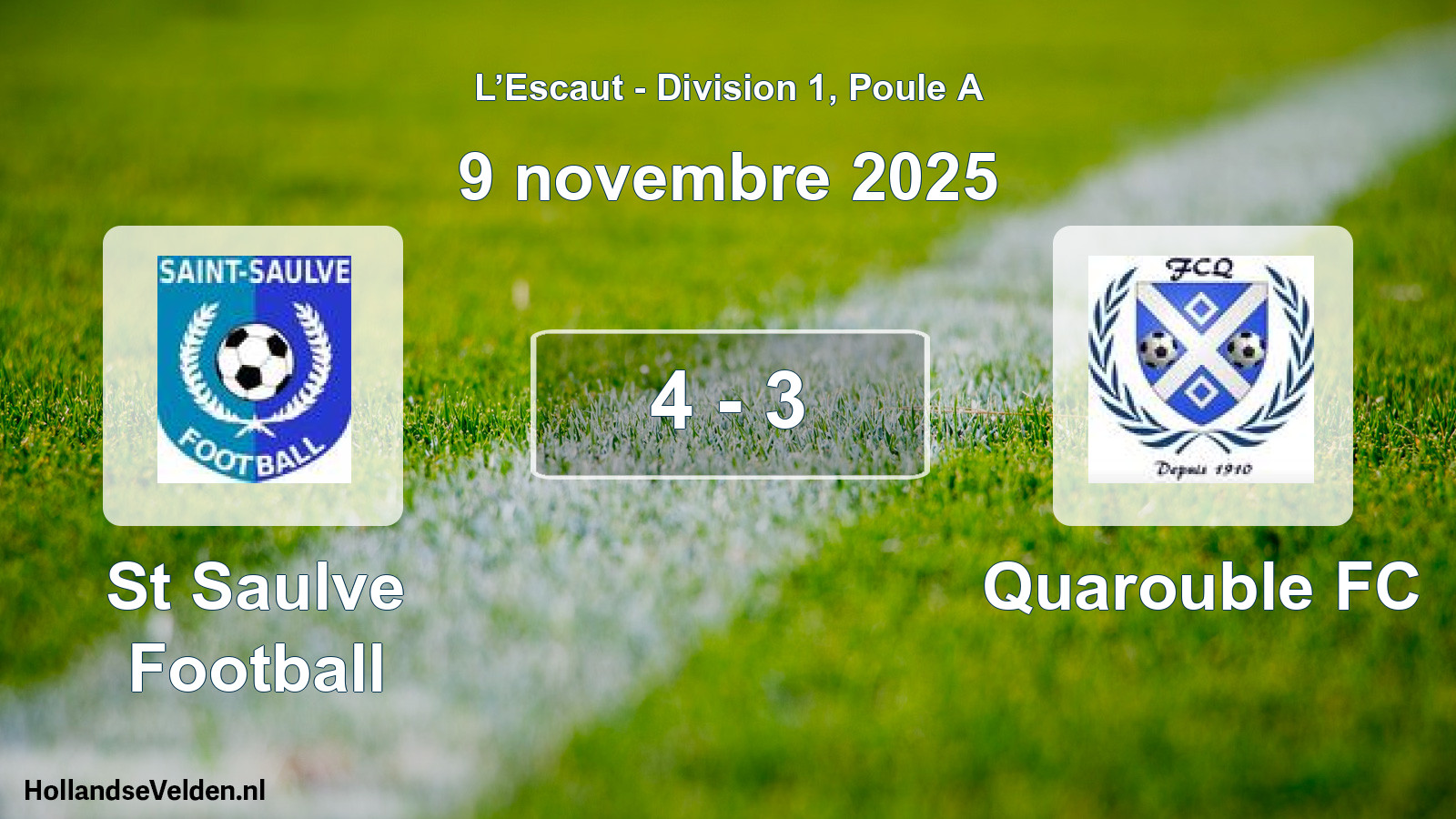 Gespeelde wedstrijd: St Saulve Football - Quarouble FC 4 - 3 (9 november 2025)