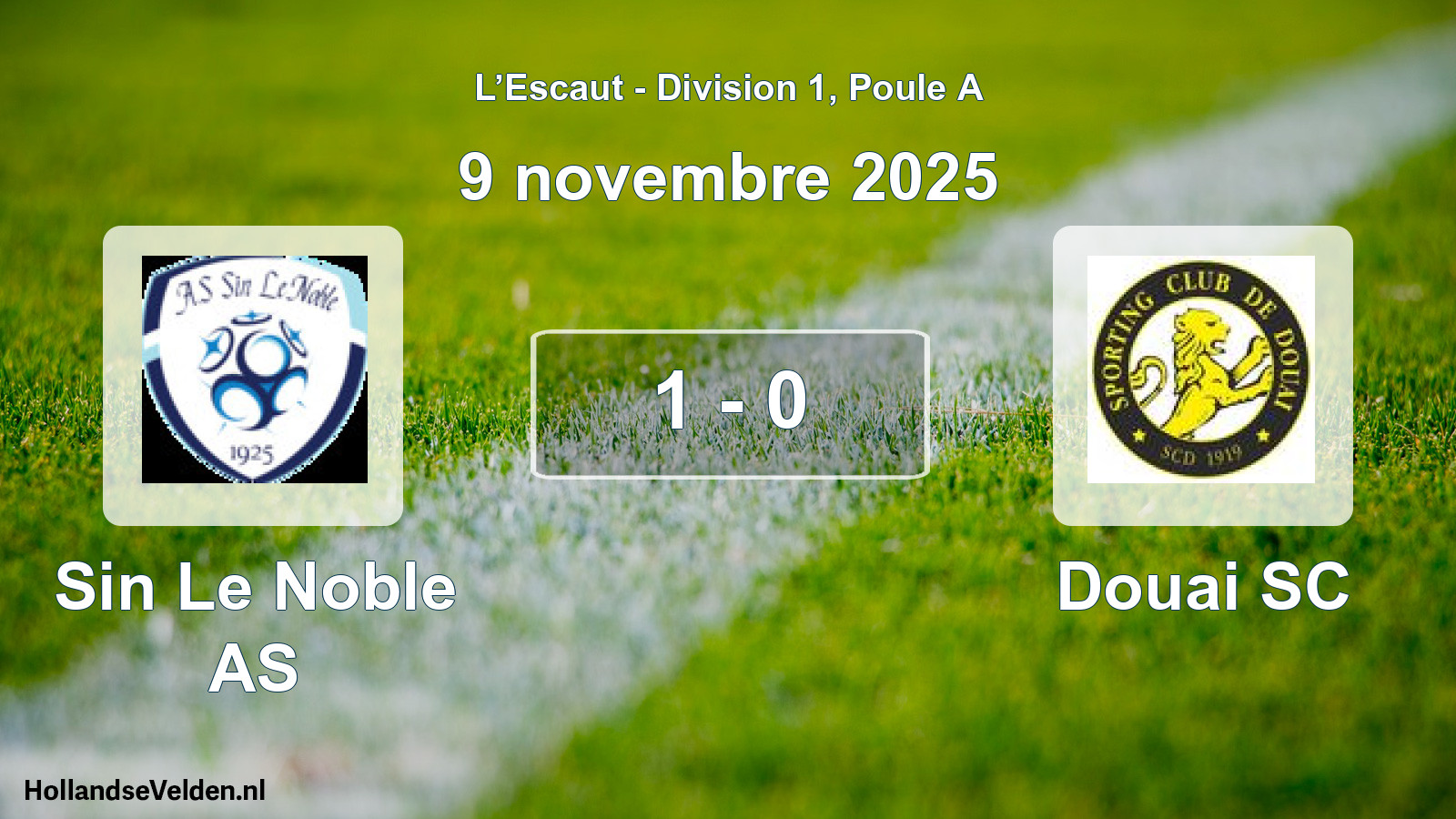 Match joué: Sin Le Noble AS - Douai SC 1 - 0 (9 novembre 2025)