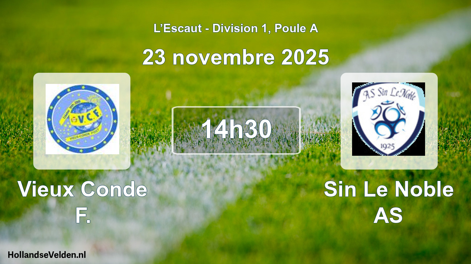 Match programmé: Vieux Conde F. - Sin Le Noble AS (23 novembre 2025)