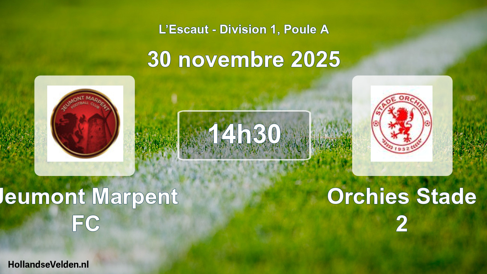 Match programmé: Jeumont Marpent FC - Orchies Stade 2 (30 novembre 2025)