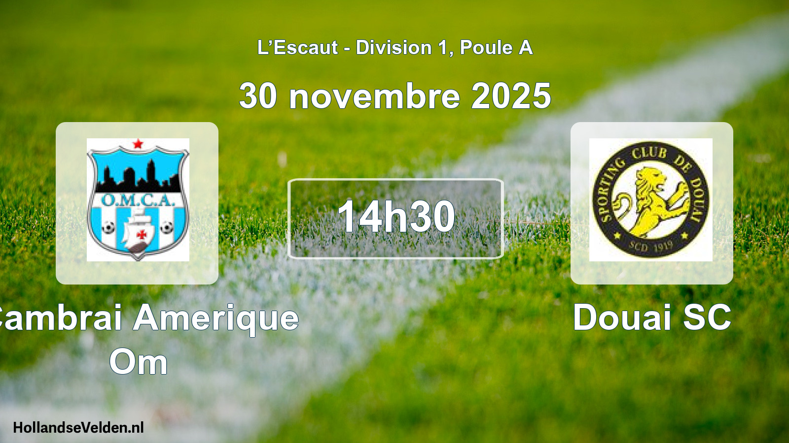 Match programmé: Cambrai Amerique Om - Douai SC (30 novembre 2025)