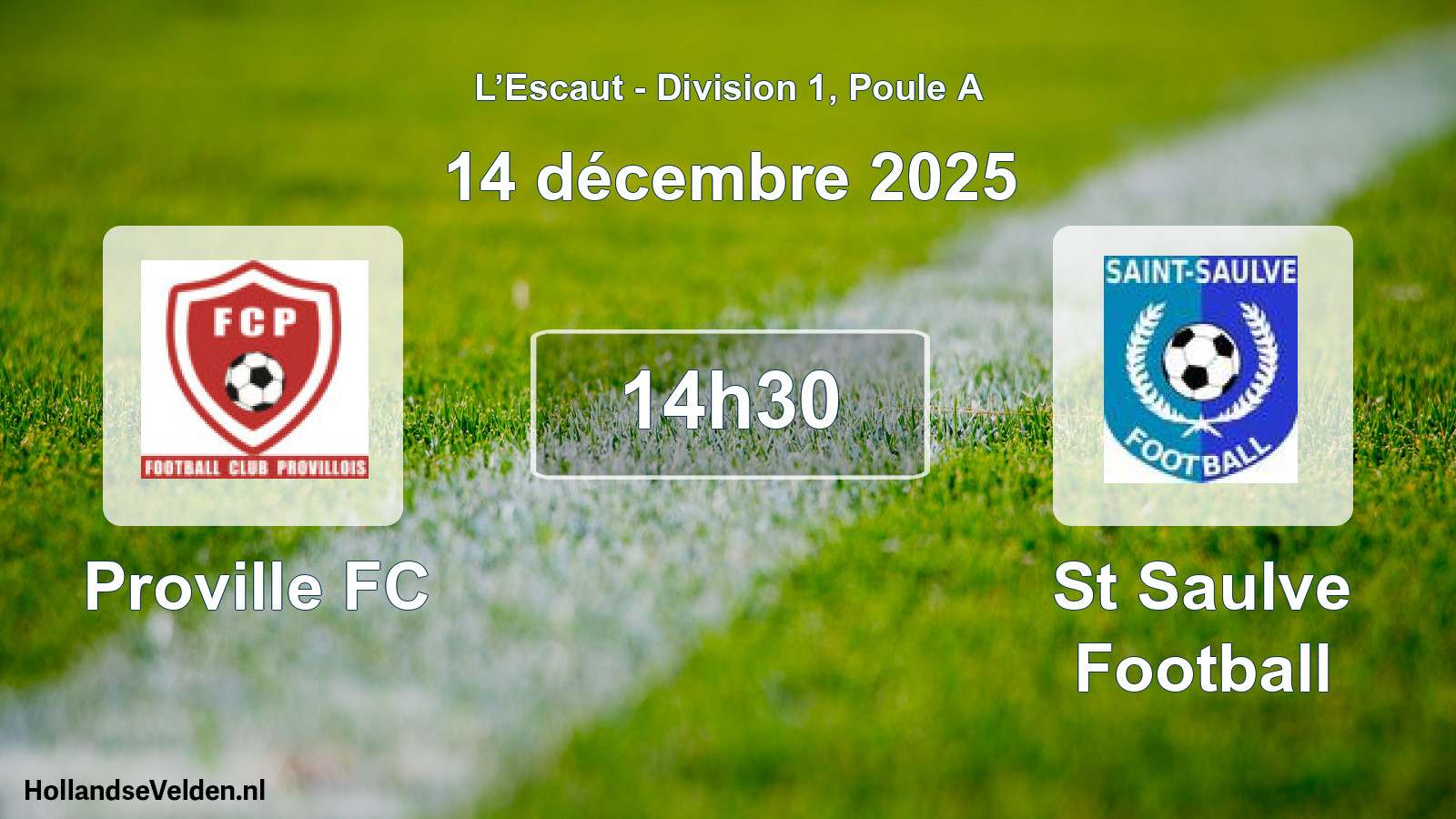 Match programmé: Proville FC - St Saulve Football (14 décembre 2025)