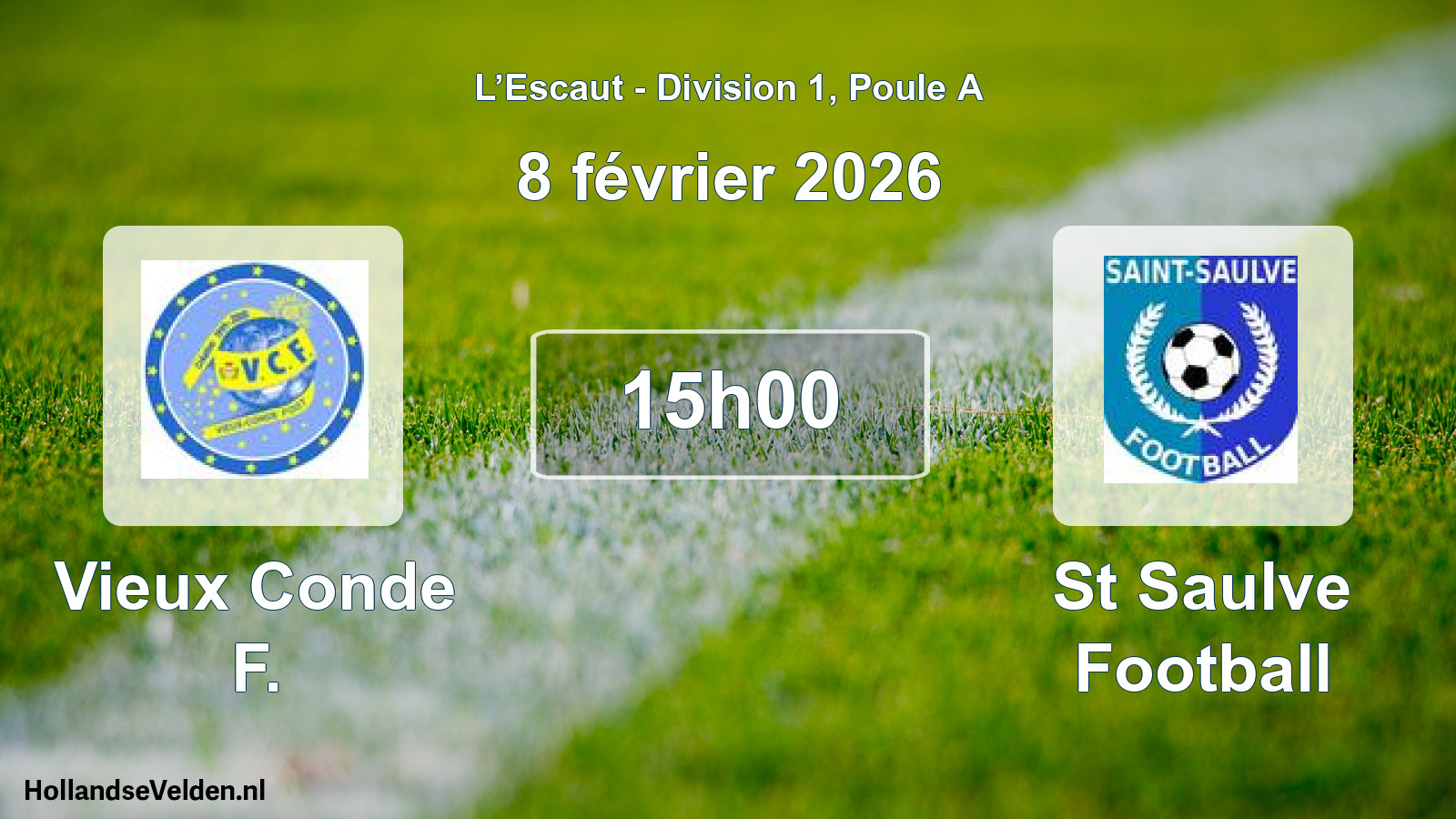 Match programmé: Vieux Conde F. - St Saulve Football (8 février 2026)