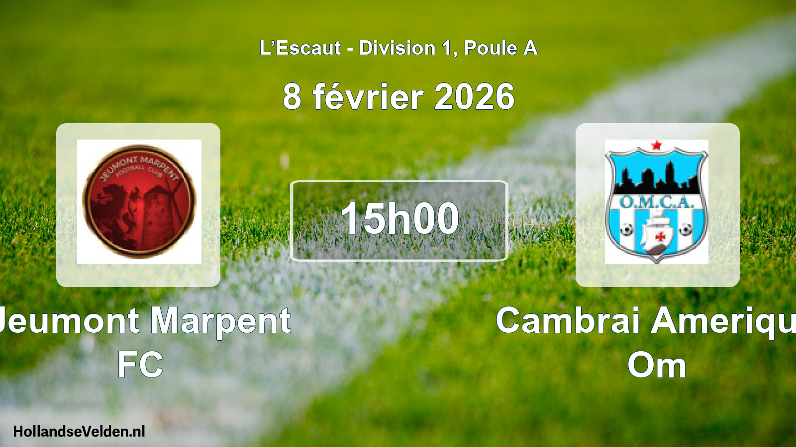 Match programmé: Jeumont Marpent FC - Cambrai Amerique Om (8 février 2026)