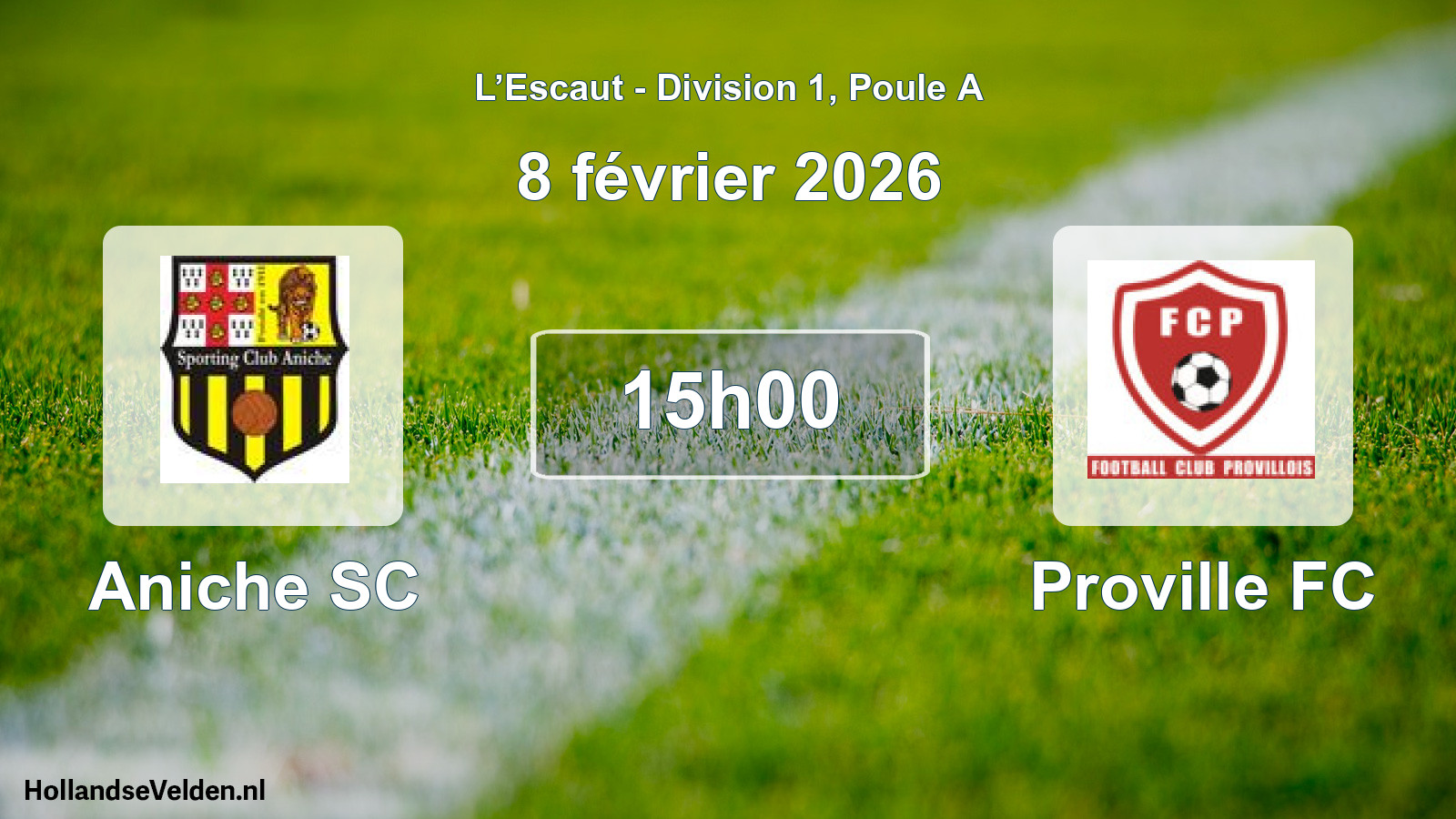 Match programmé: Aniche SC - Proville FC (8 février 2026)