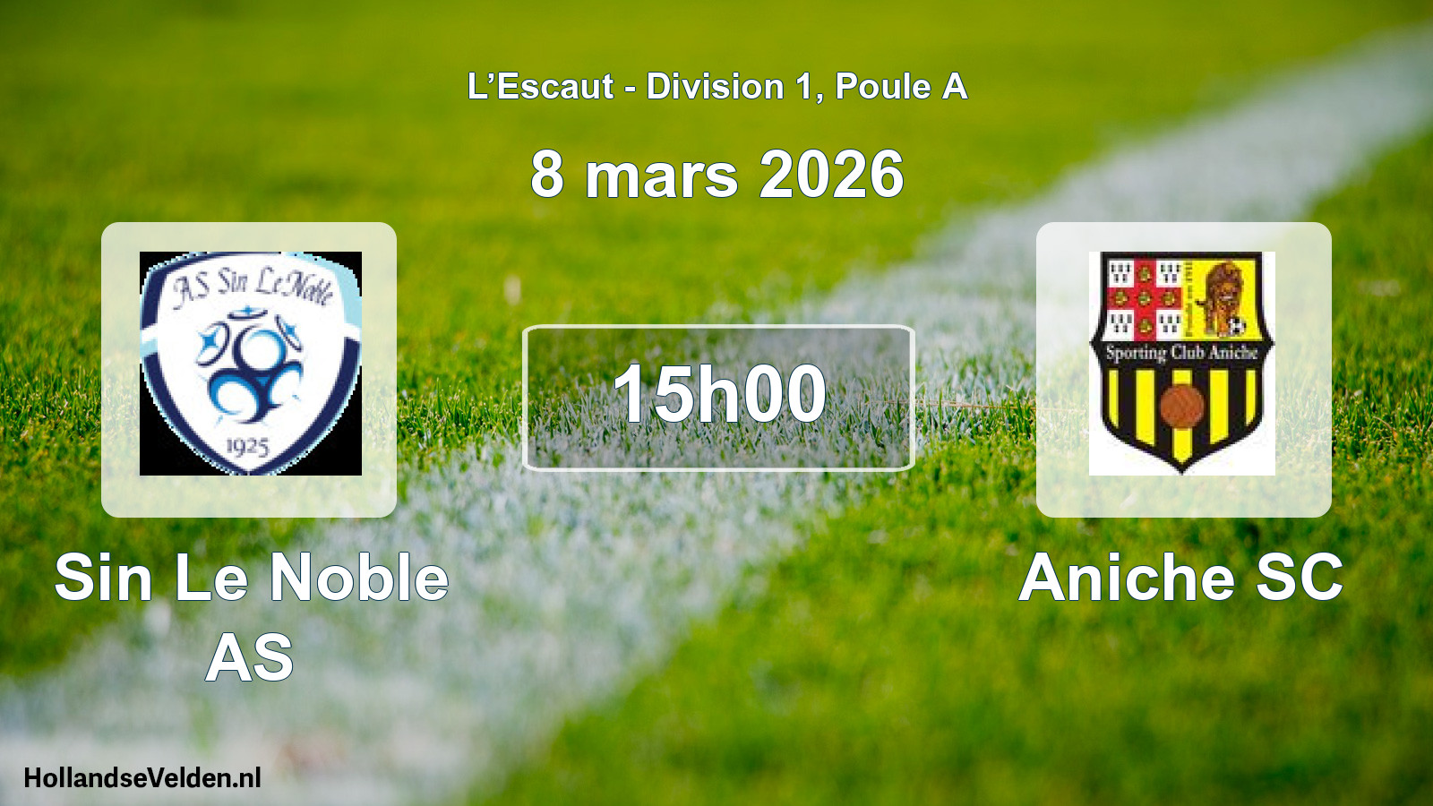 Match programmé: Sin Le Noble AS - Aniche SC (8 mars 2026)