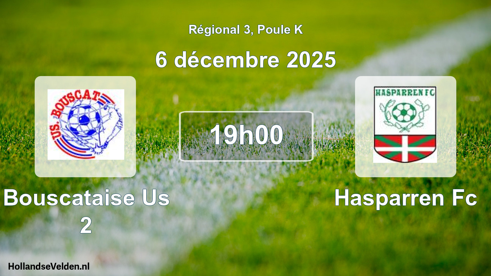 Geplande wedstrijd: Bouscataise Us 2 - Hasparren Fc (6 décembre 2025)