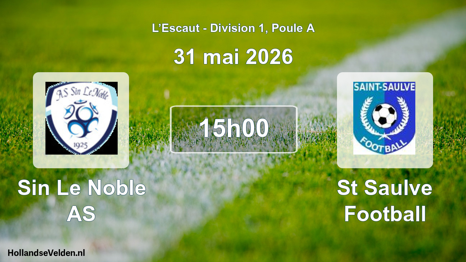 Match programmé: Sin Le Noble AS - St Saulve Football (31 mai 2026)