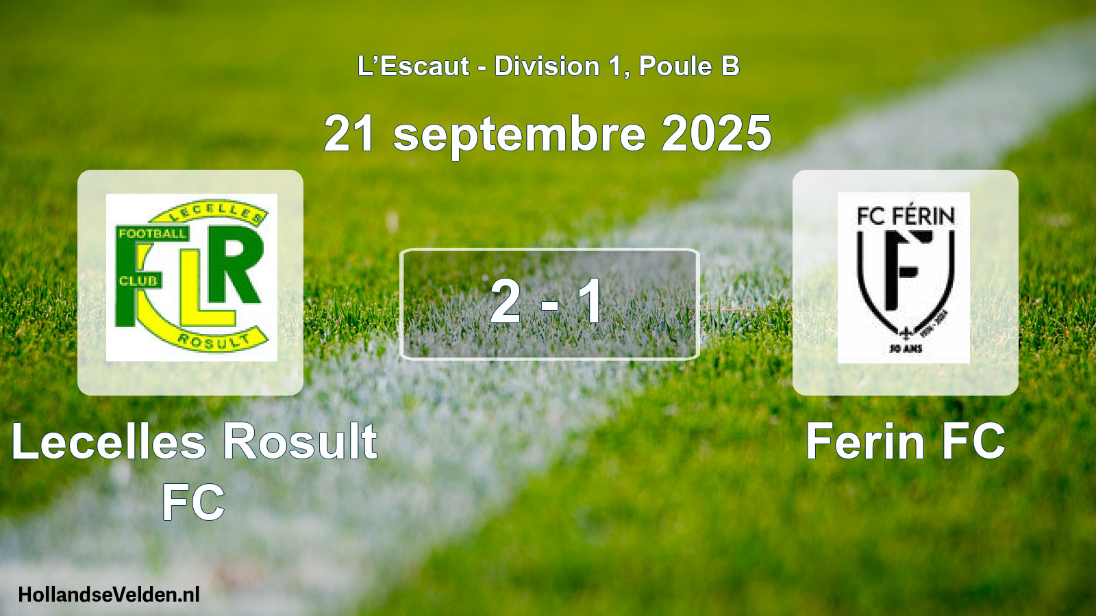 Match joué: Lecelles Rosult FC - Ferin FC 2 - 1 (21 septembre 2025)