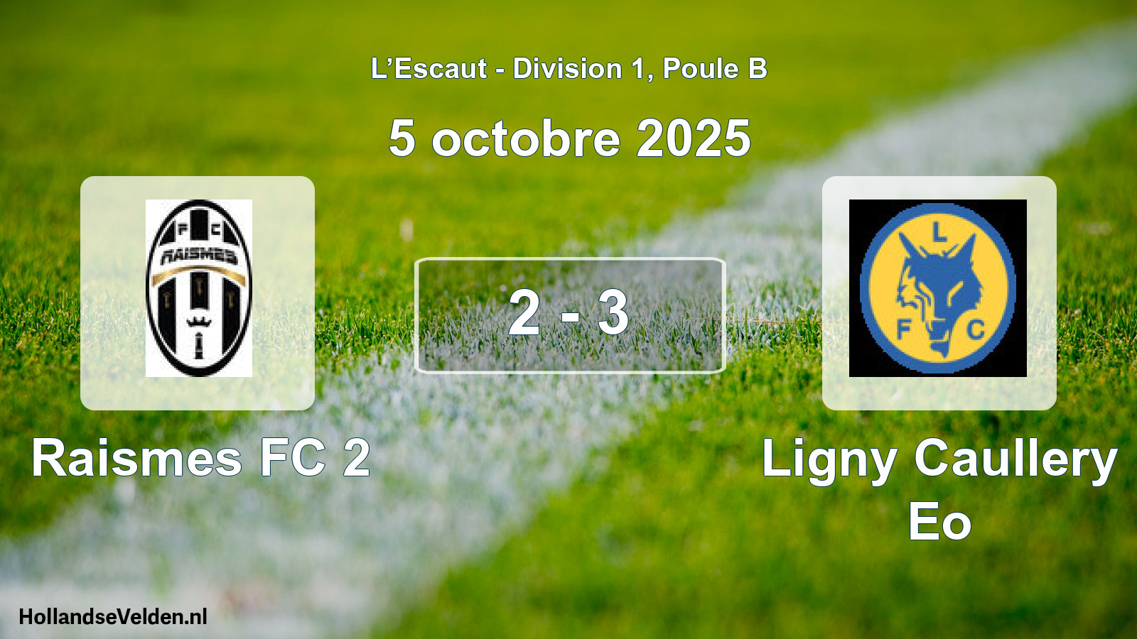 Match joué: Raismes FC 2 - Ligny Caullery Eo 2 - 3 (5 octobre 2025)
