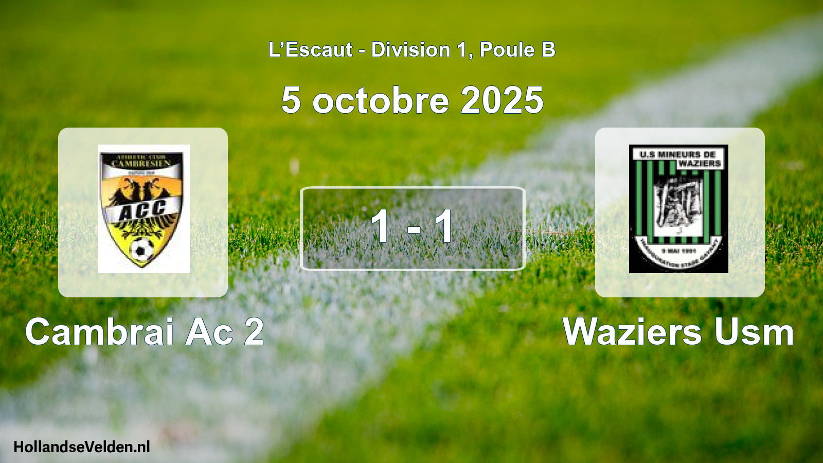 Match joué: Cambrai Ac 2 - Waziers Usm 1 - 1 (5 octobre 2025)