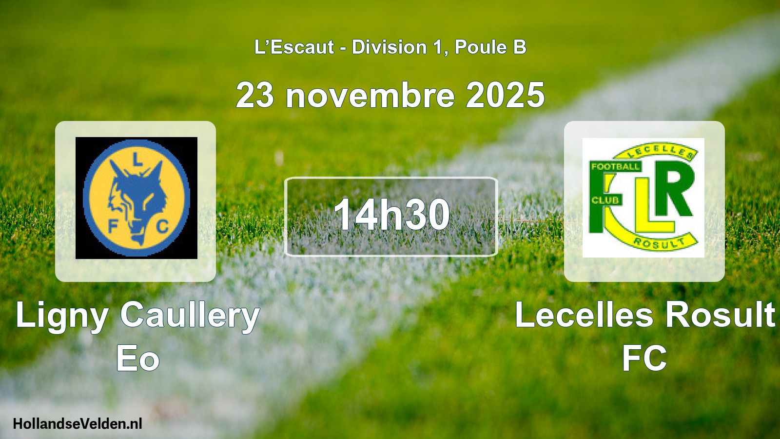 Match programmé: Ligny Caullery Eo - Lecelles Rosult FC (23 novembre 2025)