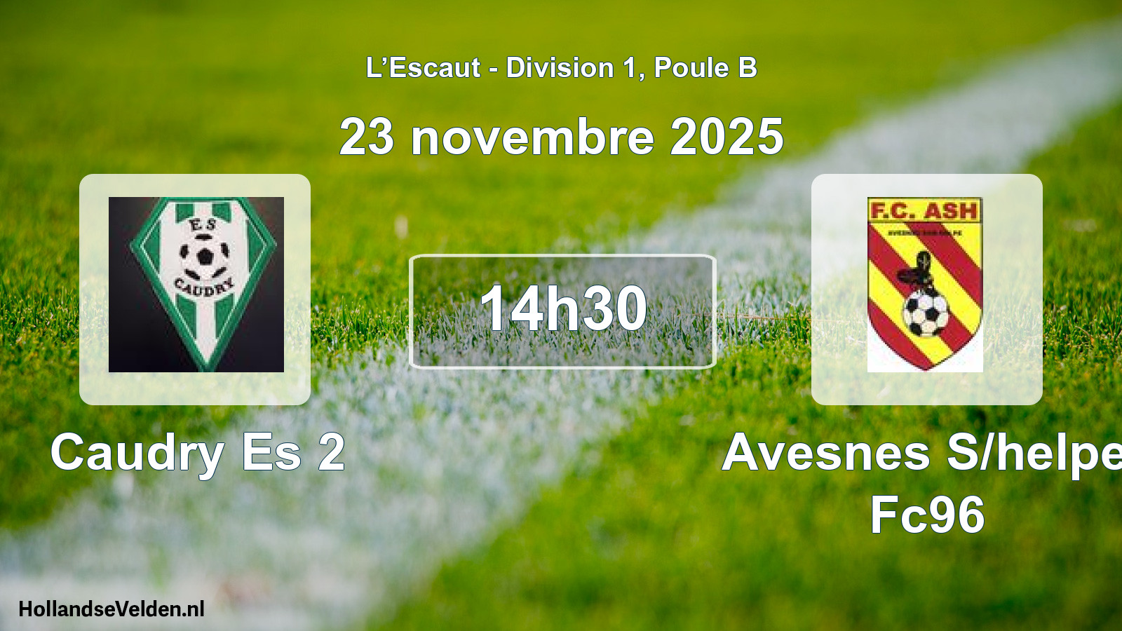 Match programmé: Caudry Es 2 - Avesnes S/helpe Fc96 (23 novembre 2025)