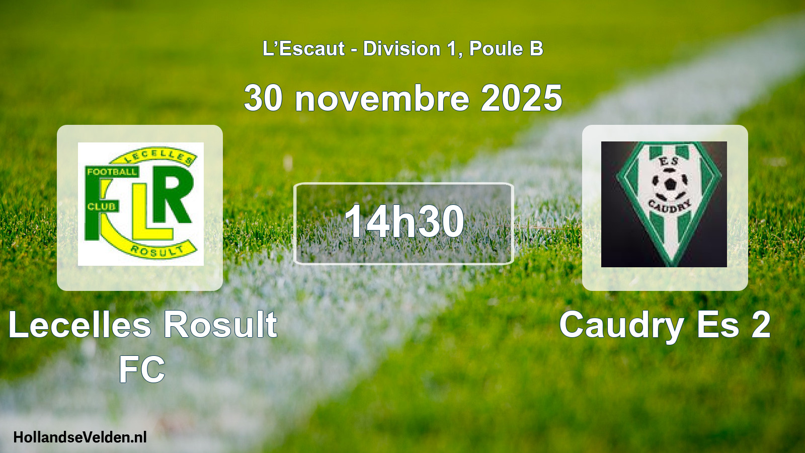 Match programmé: Lecelles Rosult FC - Caudry Es 2 (30 novembre 2025)