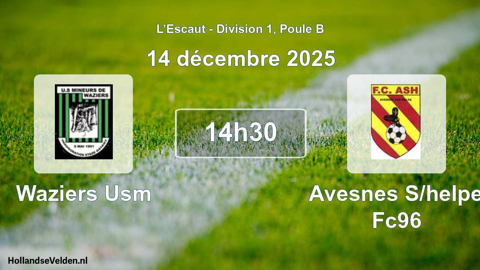 Match programmé: Waziers Usm - Avesnes S/helpe Fc96 (14 décembre 2025)