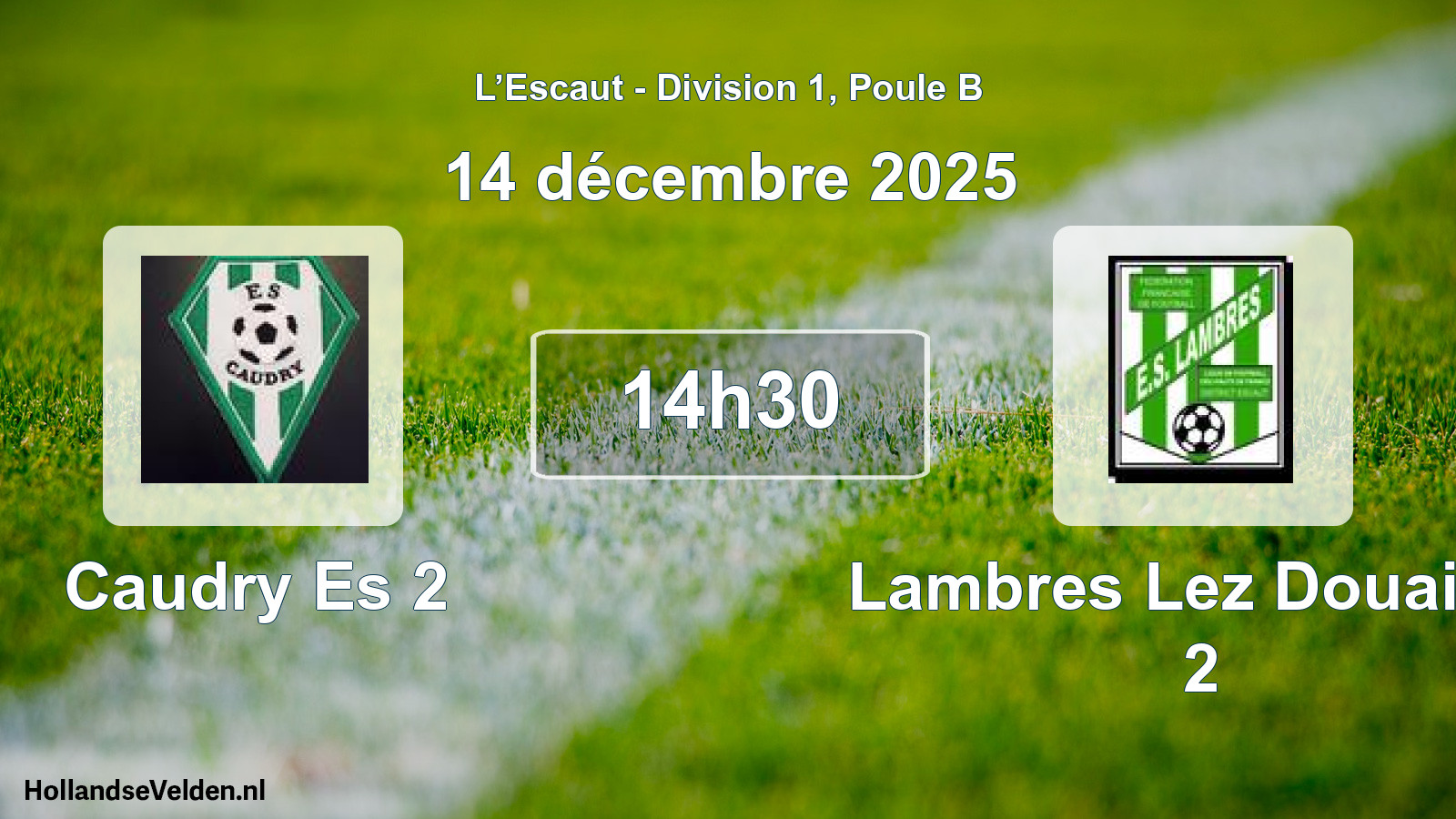Match programmé: Caudry Es 2 - Lambres Lez Douai Es 2 (14 décembre 2025)