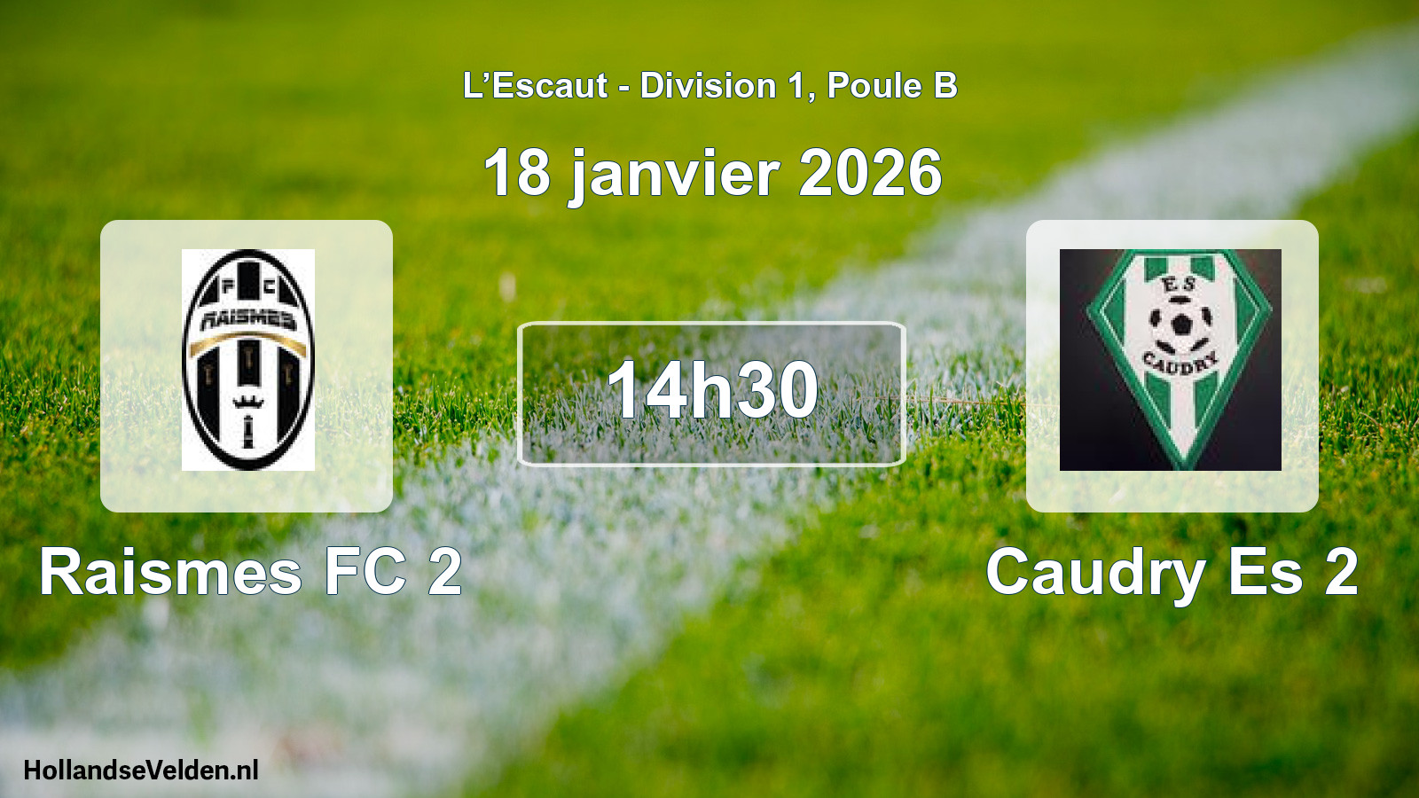 Match programmé: Raismes FC 2 - Caudry Es 2 (18 janvier 2026)