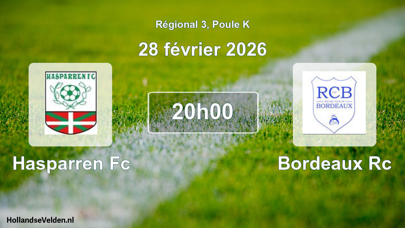 Geplande wedstrijd: Hasparren Fc - Bordeaux Rc (28 février 2026)