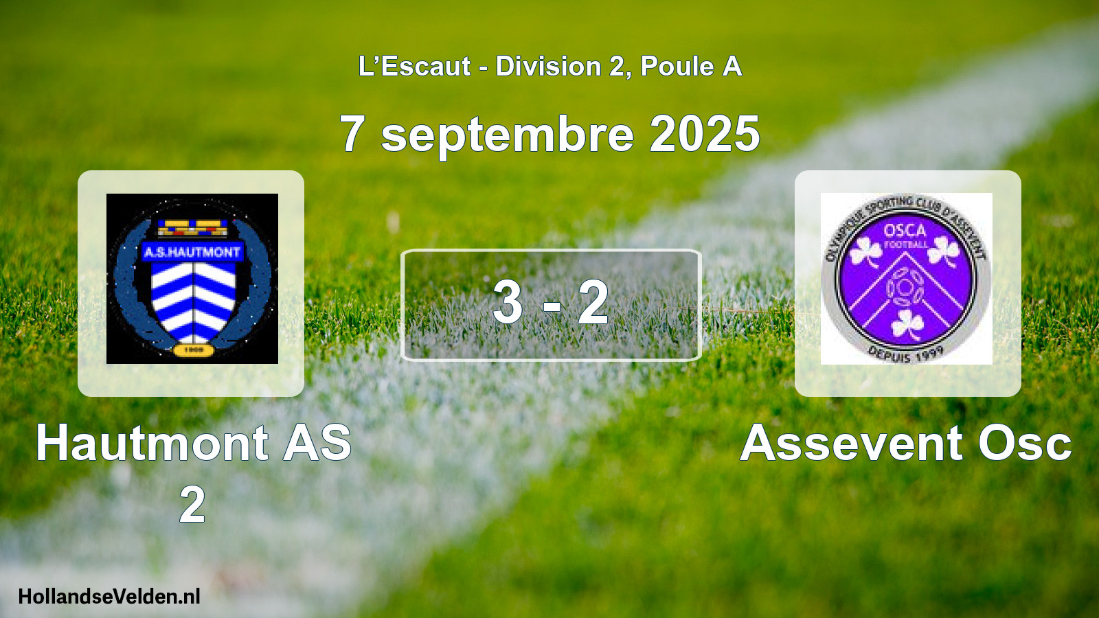 Match joué: Hautmont AS 2 - Assevent Osc 3 - 2 (7 septembre 2025)