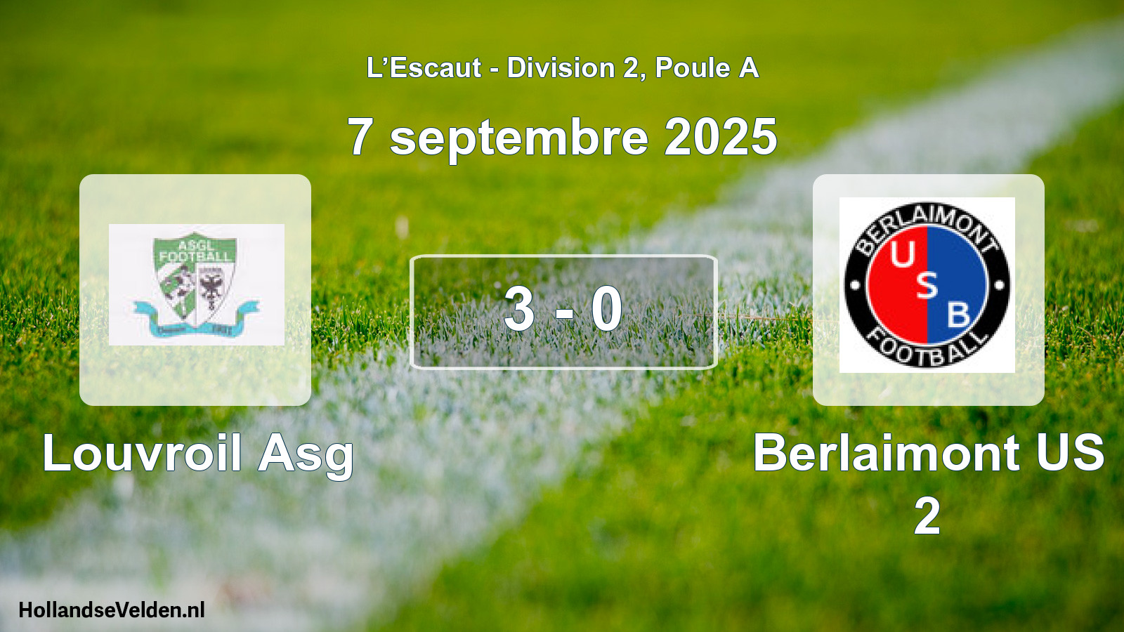 Match joué: Louvroil Asg - Berlaimont US 2 3 - 0 (7 septembre 2025)
