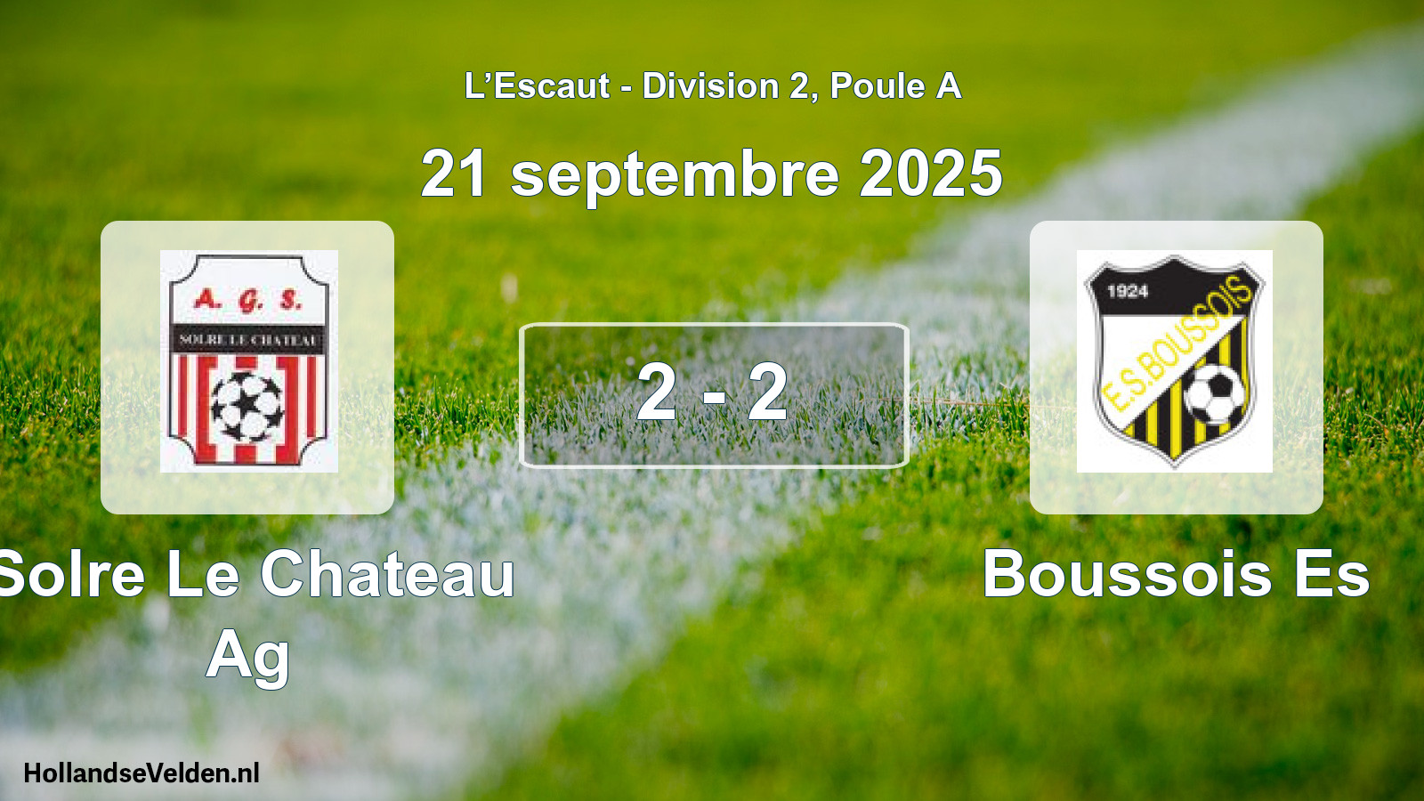 Gespeelde wedstrijd: Solre Le Chateau Ag - Boussois Es 2 - 2 (21 september 2025)
