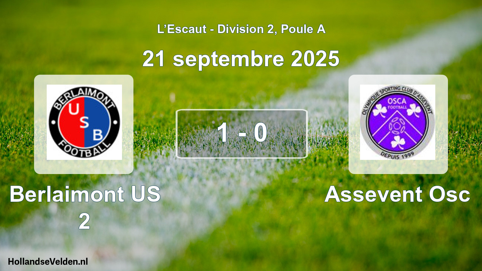 Match joué: Berlaimont US 2 - Assevent Osc 1 - 0 (21 septembre 2025)