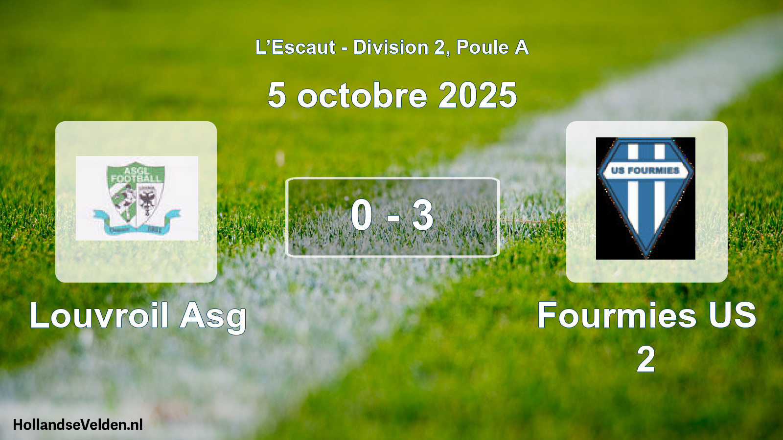 Match joué: Louvroil Asg - Fourmies US 2 0 - 3 (5 octobre 2025)